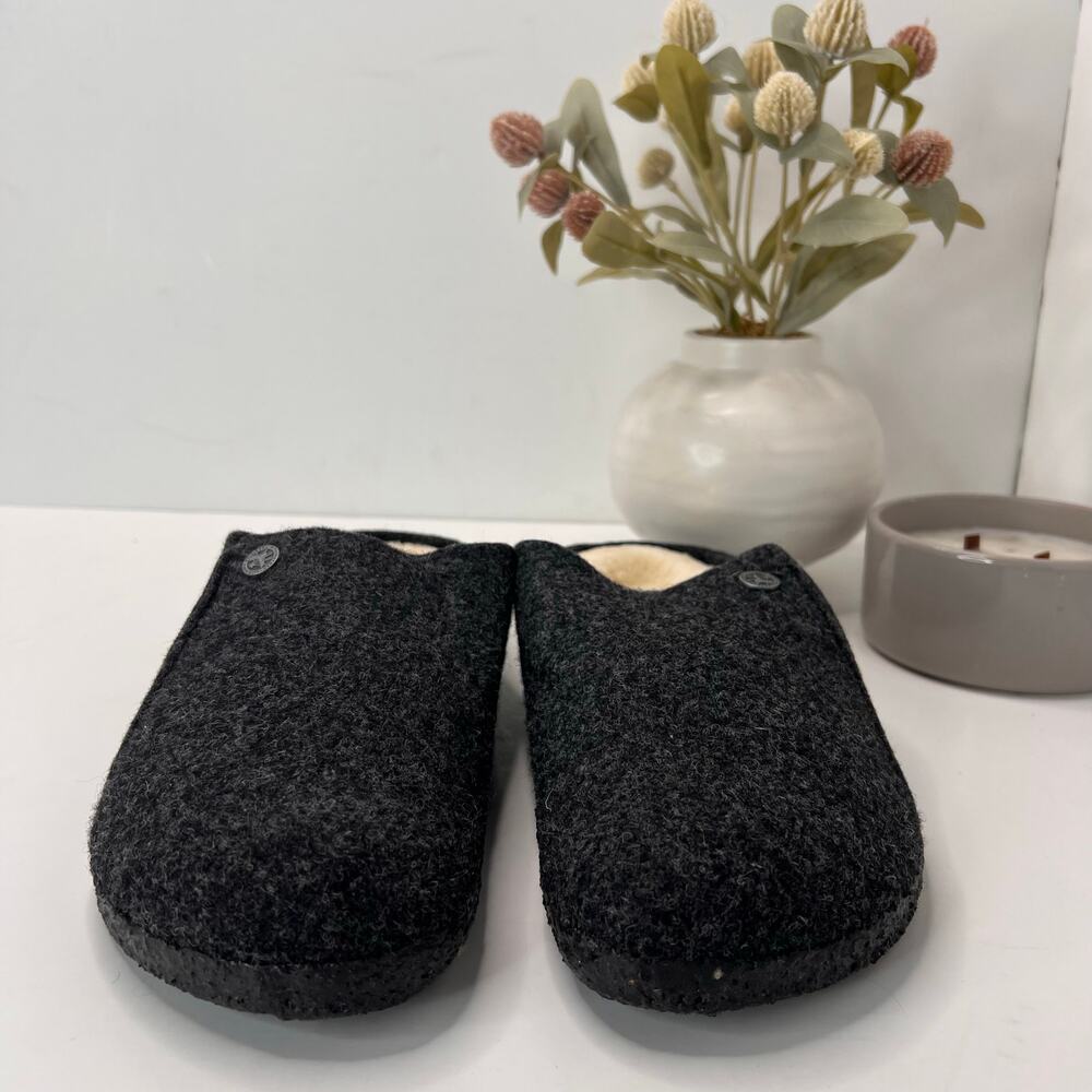 Birkenstock Black Wool-Lined Clogs - Picture 2 of 9